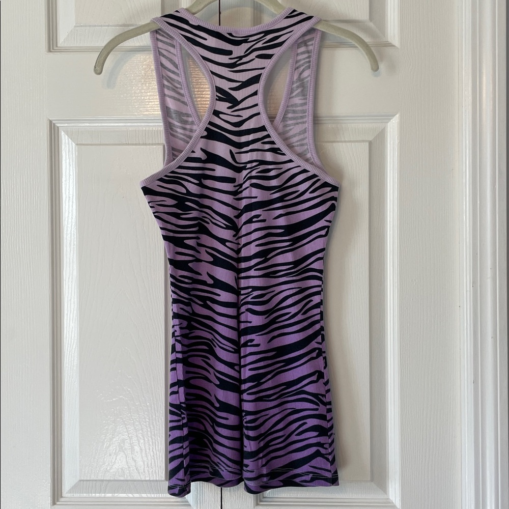 Jet Set Zebra Racerback Tank Top - Picture 2 of 4